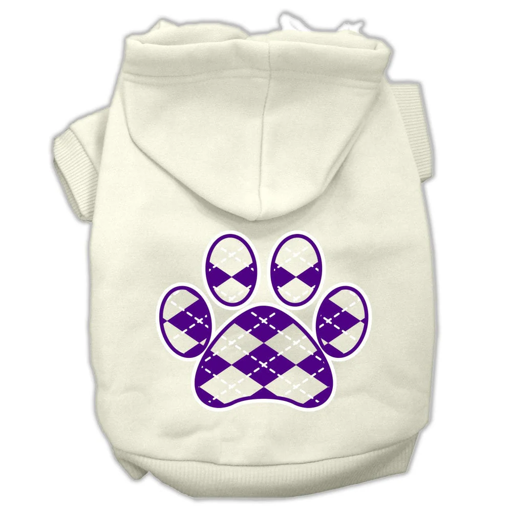 Pet Hoodie "Purple Argyle Paw" - Image 5
