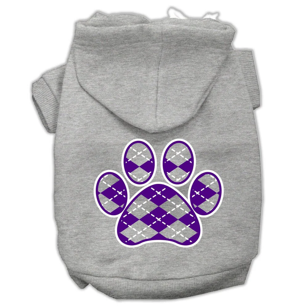 Pet Hoodie "Purple Argyle Paw" - Image 6