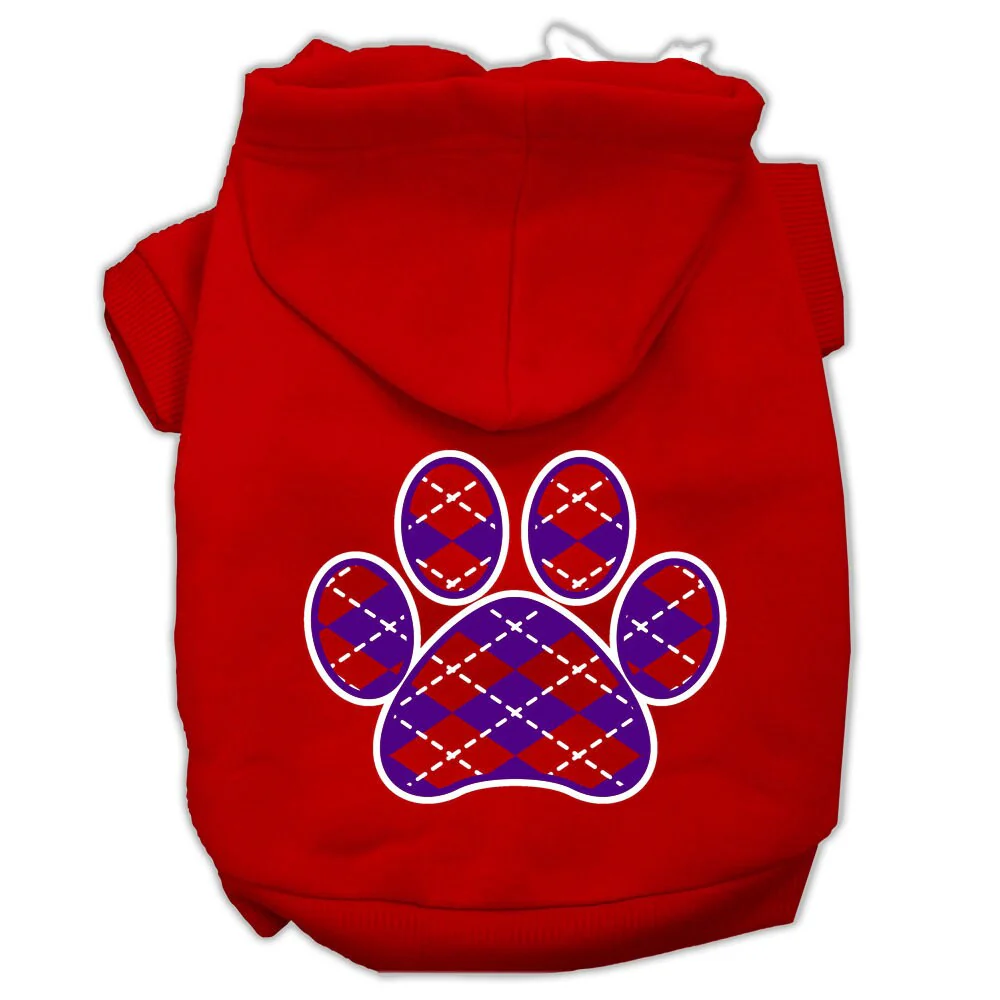 Pet Hoodie "Purple Argyle Paw" - Image 7