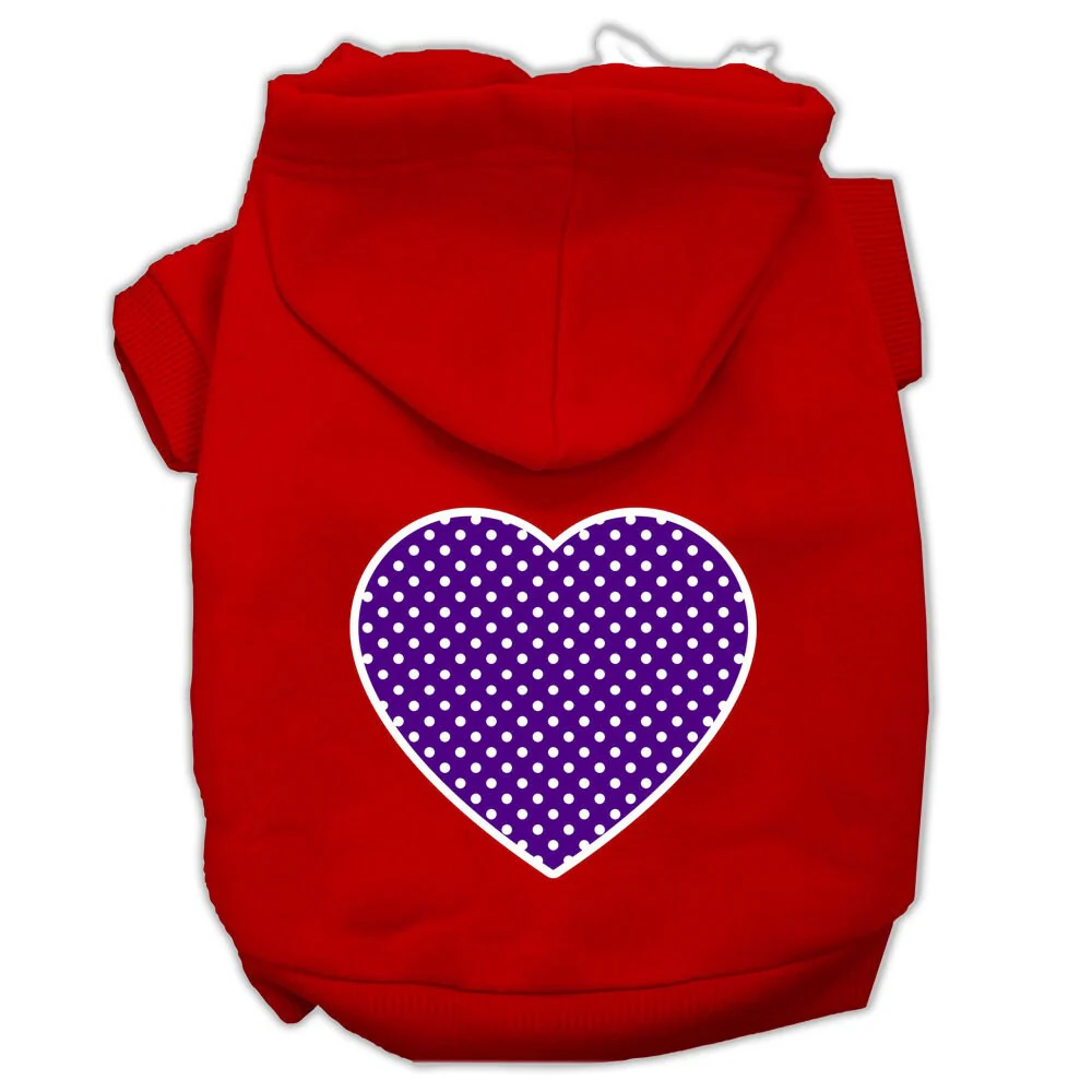 Pet Hoodie "Purple Swiss Dots Heart" - Image 10