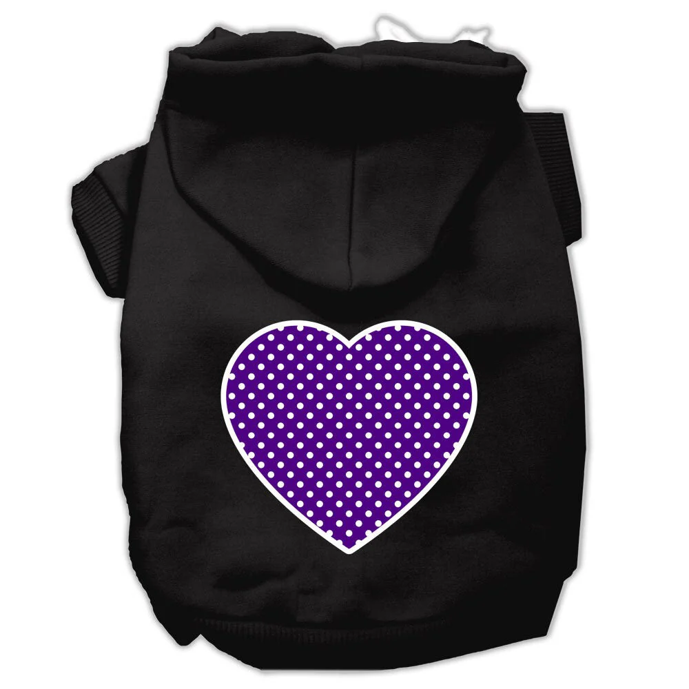 Pet Hoodie "Purple Swiss Dots Heart" - Image 3