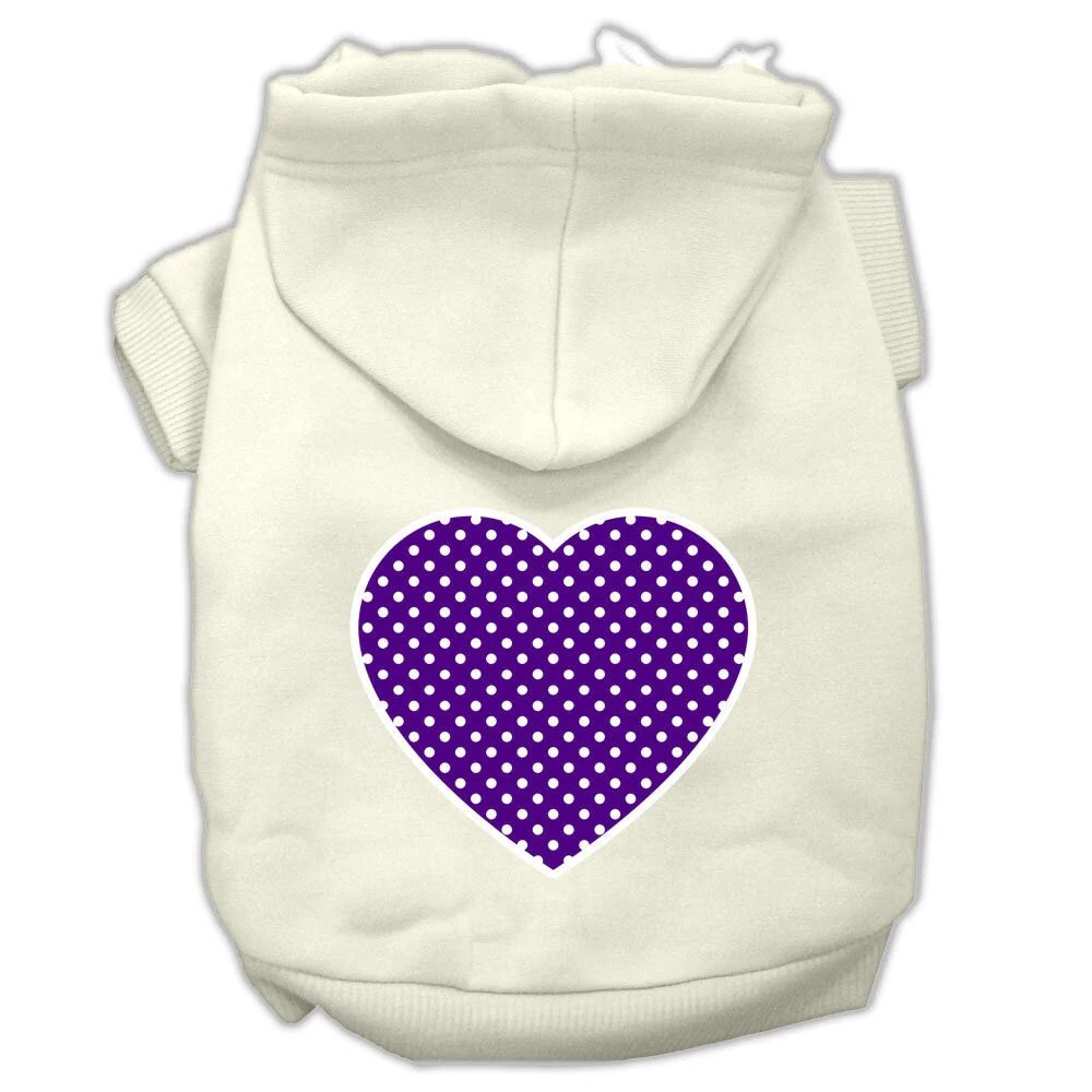 Pet Hoodie "Purple Swiss Dots Heart" - Image 4