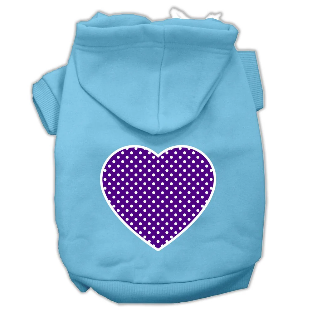 Pet Hoodie "Purple Swiss Dots Heart" - Image 6