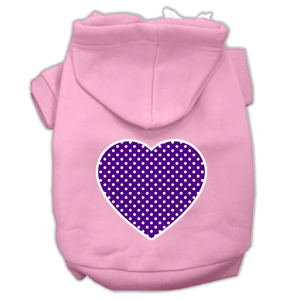 Pet Hoodie "Purple Swiss Dots Heart" - Image 9