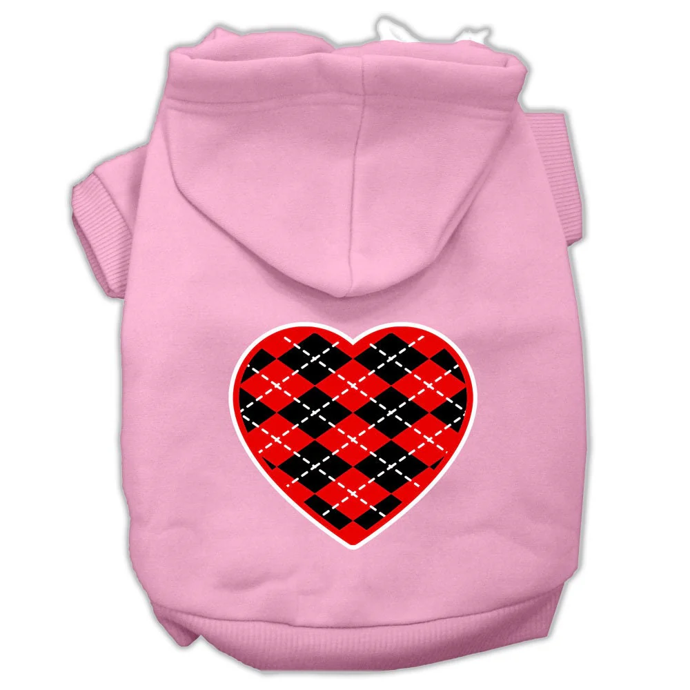 Pet Hoodie "Red Argyle Heart" - Image 10