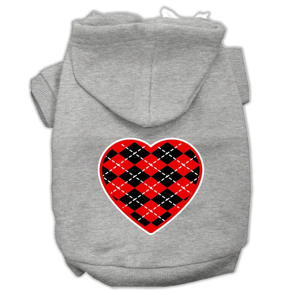Pet Hoodie "Red Argyle Heart" - Image 4