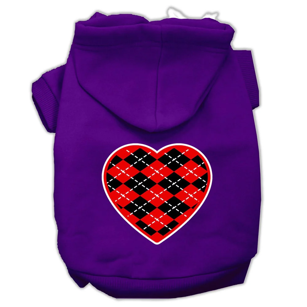 Pet Hoodie "Red Argyle Heart" - Image 5