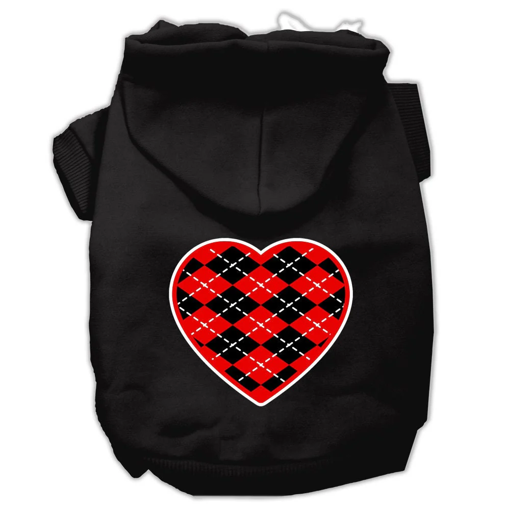 Pet Hoodie "Red Argyle Heart" - Image 6