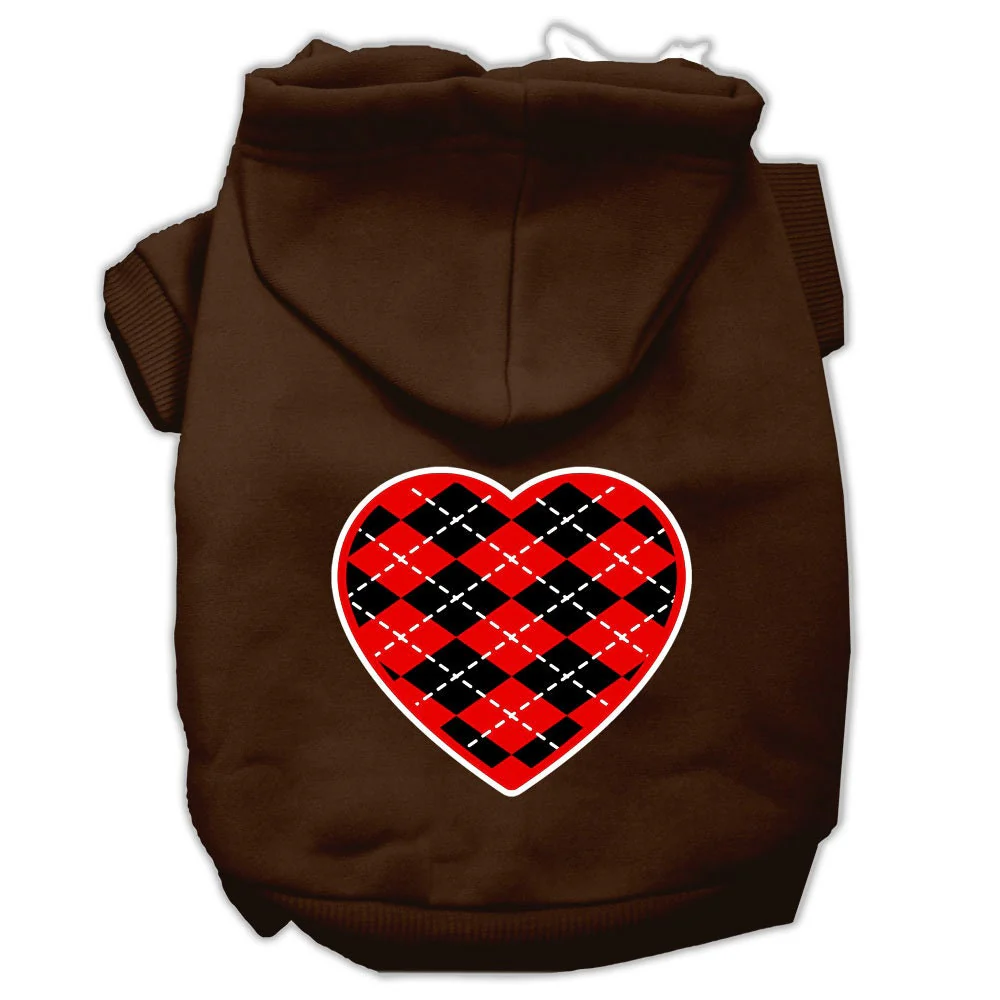 Pet Hoodie "Red Argyle Heart" - Image 7
