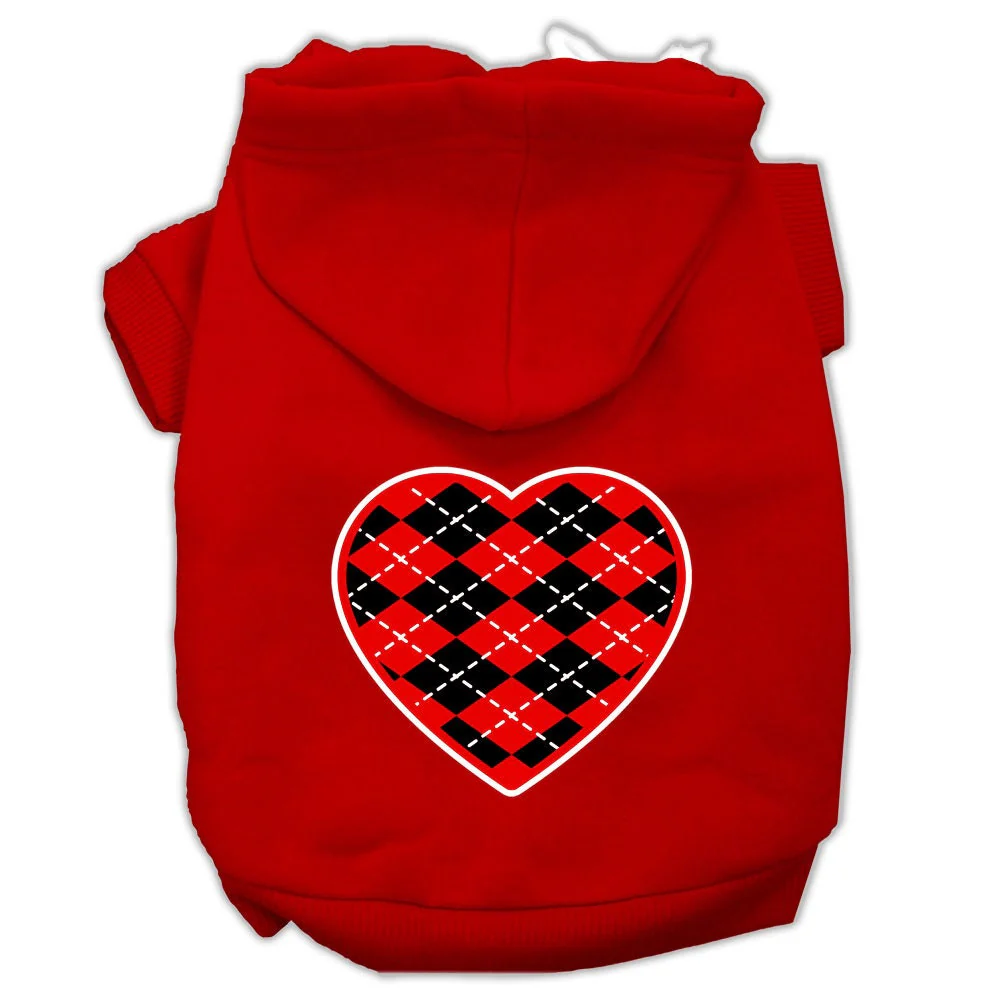 Pet Hoodie "Red Argyle Heart" - Image 8