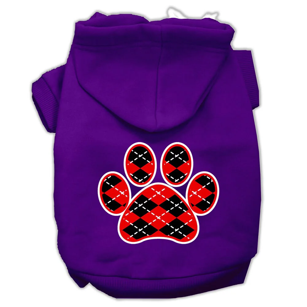 Pet Hoodie "Red Argyle Paw" - Image 10