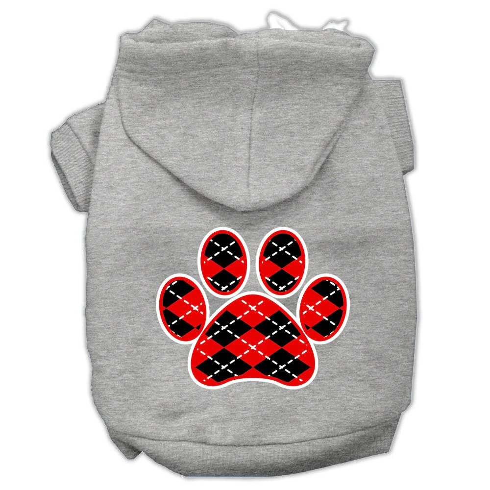 Pet Hoodie "Red Argyle Paw" - Image 5