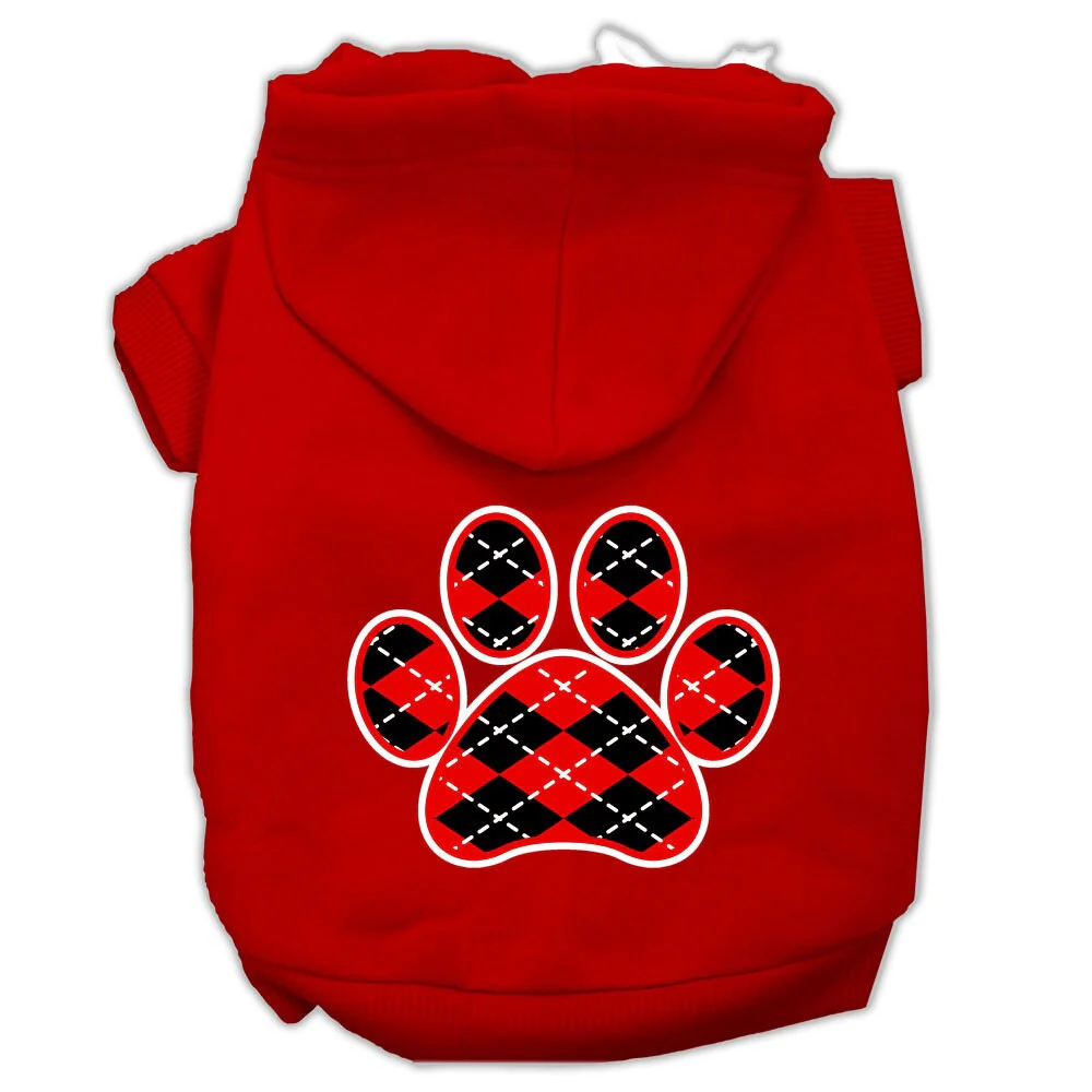 Pet Hoodie "Red Argyle Paw" - Image 7