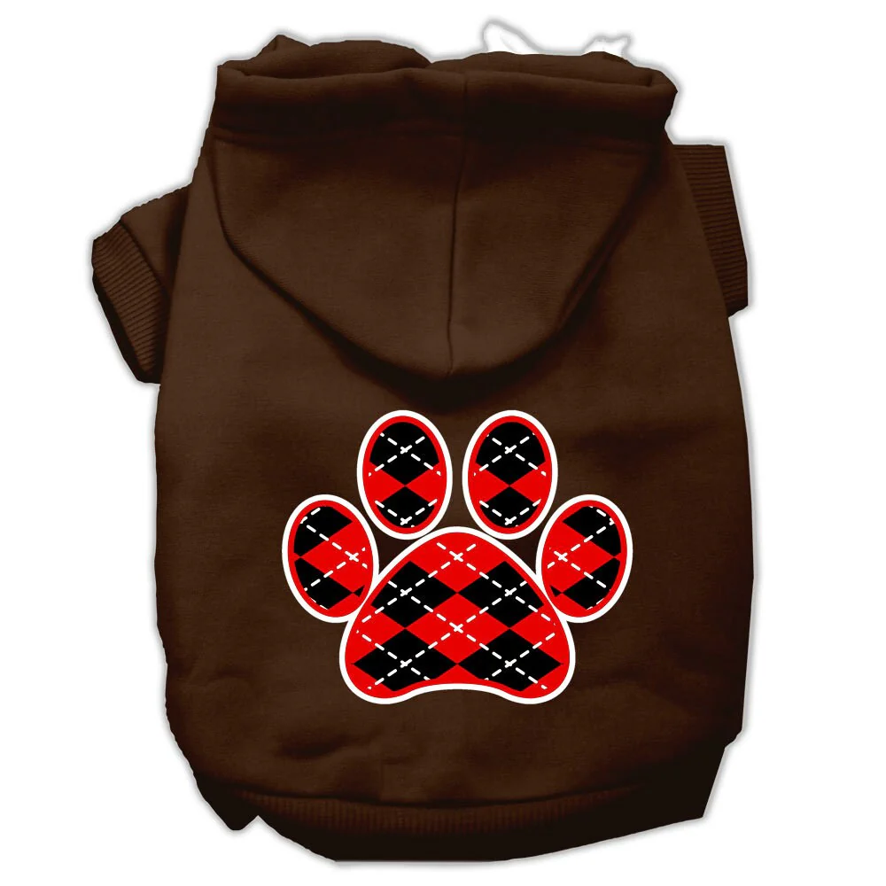 Pet Hoodie "Red Argyle Paw" - Image 8