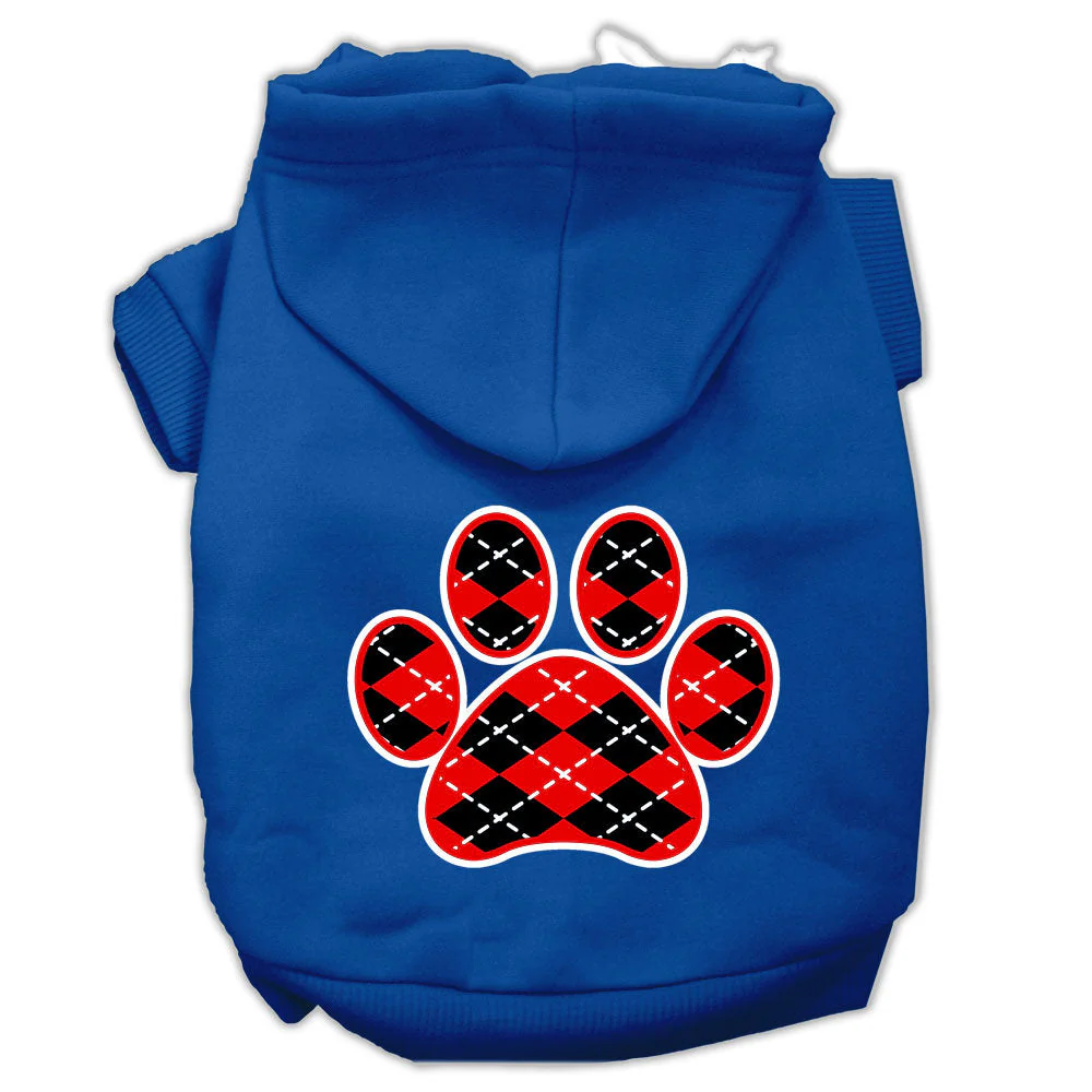Pet Hoodie "Red Argyle Paw" - Image 9