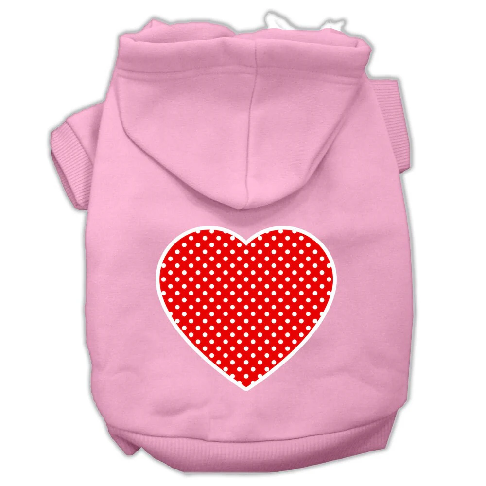 Pet Hoodie "Red Swiss Dots Heart" - Image 3