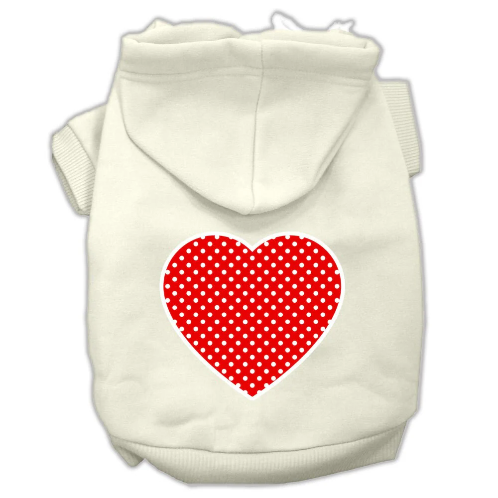 Pet Hoodie "Red Swiss Dots Heart" - Image 4