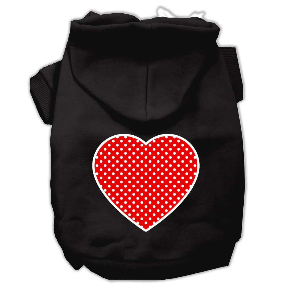 Pet Hoodie "Red Swiss Dots Heart" - Image 6