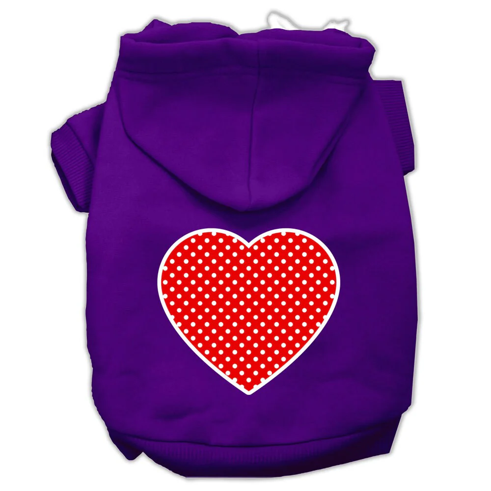 Pet Hoodie "Red Swiss Dots Heart" - Image 7