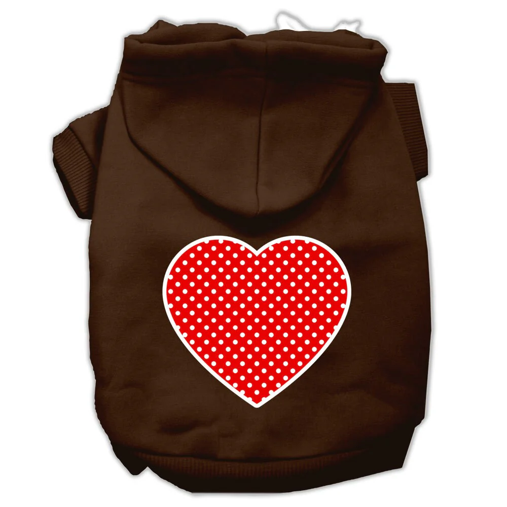 Pet Hoodie "Red Swiss Dots Heart" - Image 8