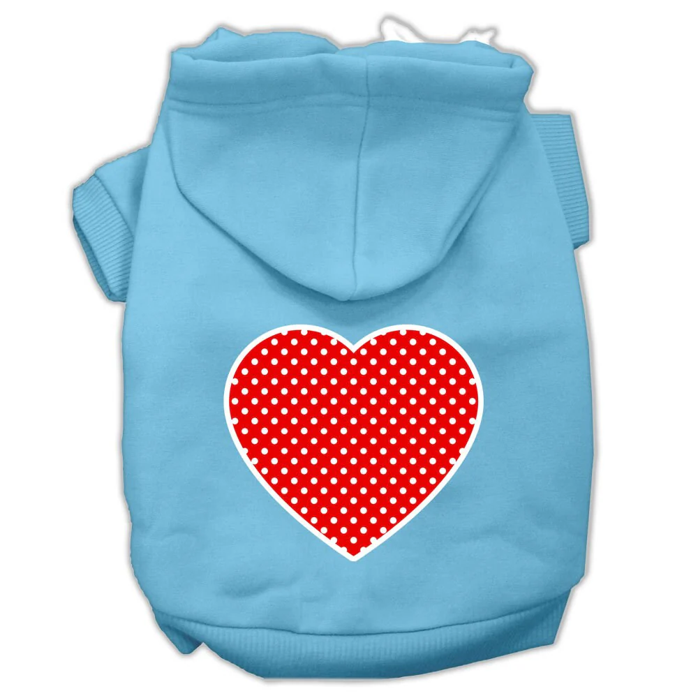 Pet Hoodie "Red Swiss Dots Heart" - Image 9