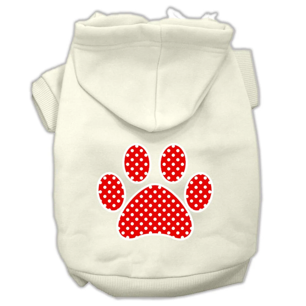 Pet Hoodie "Red Swiss Dots Paw" - Image 3