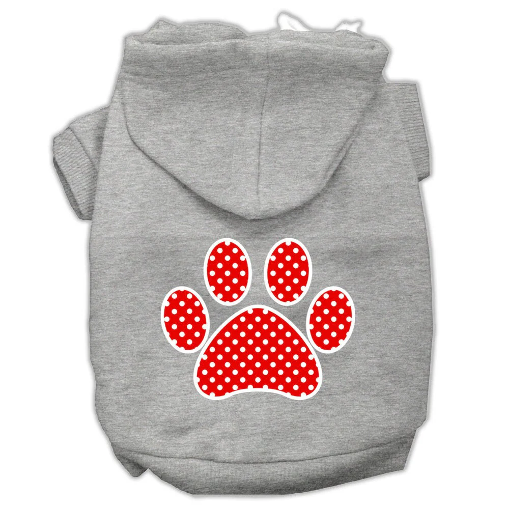 Pet Hoodie "Red Swiss Dots Paw" - Image 4
