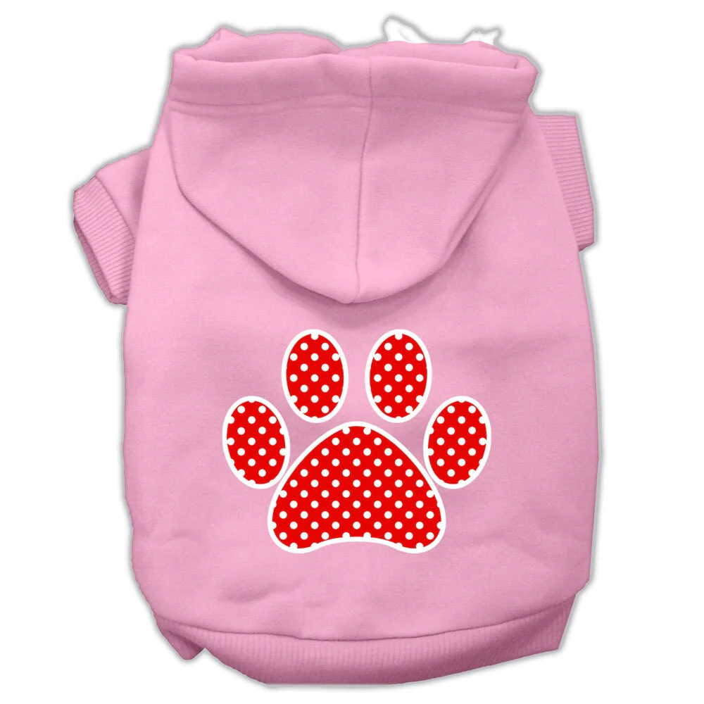 Pet Hoodie "Red Swiss Dots Paw" - Image 5