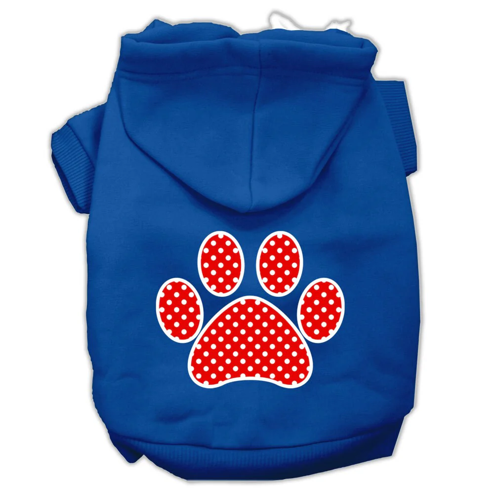 Pet Hoodie "Red Swiss Dots Paw" - Image 6
