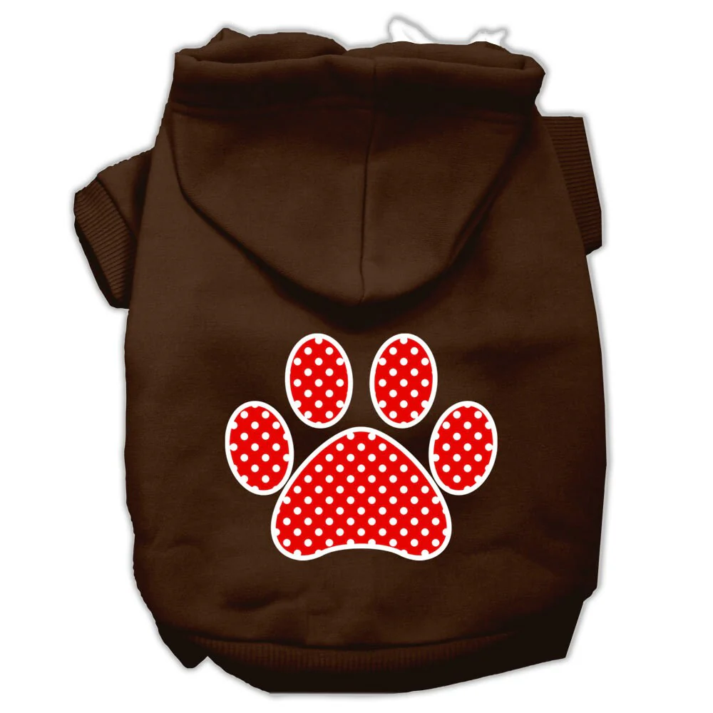Pet Hoodie "Red Swiss Dots Paw" - Image 7