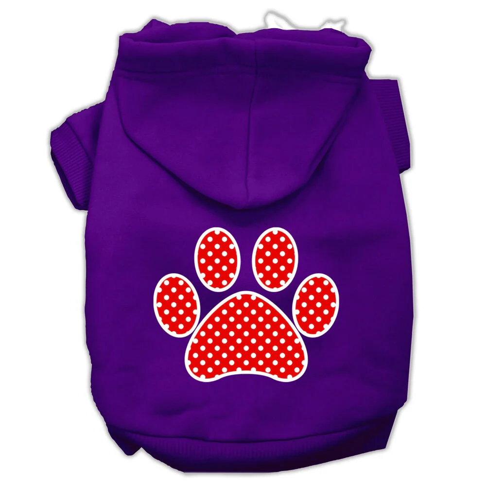 Pet Hoodie "Red Swiss Dots Paw" - Image 8