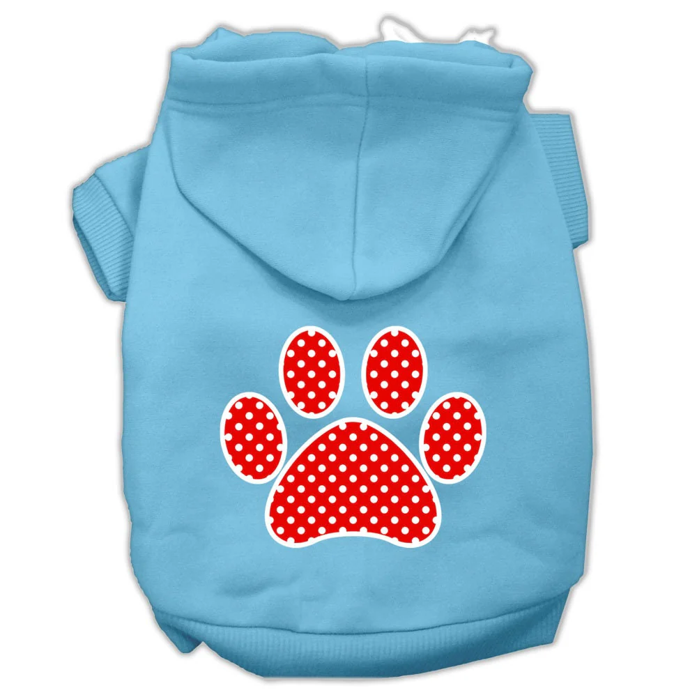 Pet Hoodie "Red Swiss Dots Paw" - Image 9