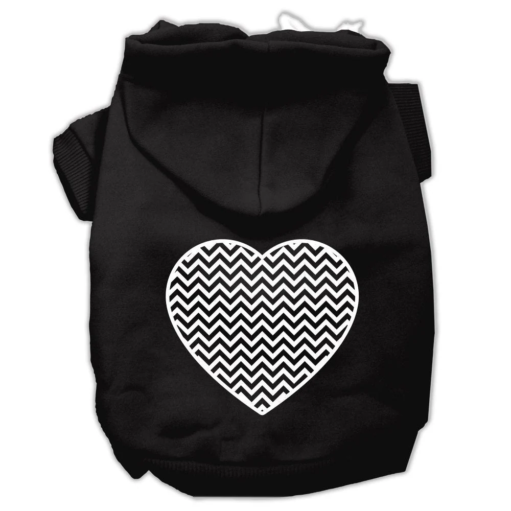 Pet Hoodie Screen Printed, "Chevron Heart" - Image 3