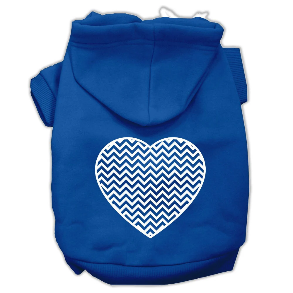 Pet Hoodie Screen Printed, "Chevron Heart" - Image 4