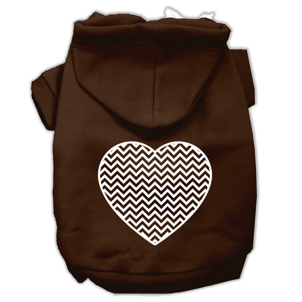 Pet Hoodie Screen Printed, "Chevron Heart" - Image 6