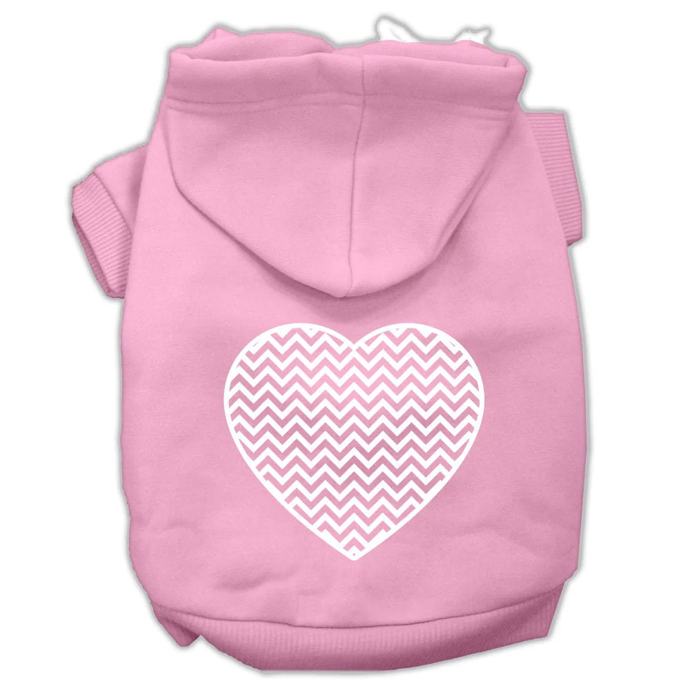 Pet Hoodie Screen Printed, "Chevron Heart" - Image 7