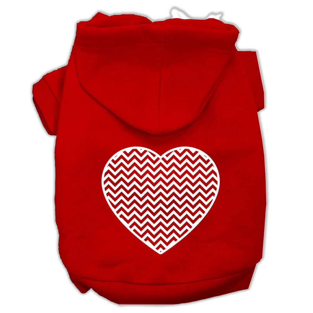 Pet Hoodie Screen Printed, "Chevron Heart" - Image 8
