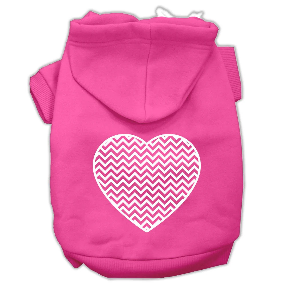 Pet Hoodie Screen Printed, "Chevron Heart" - Image 9