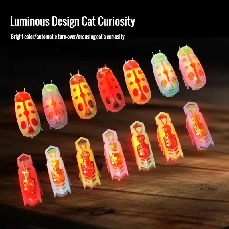 Pet Interactive Mini Electric Bug Cat Toy Kitten Escape Obstacle Automatic Flip Toy Battery Operated Vibration Beetle Supplies - Image 3
