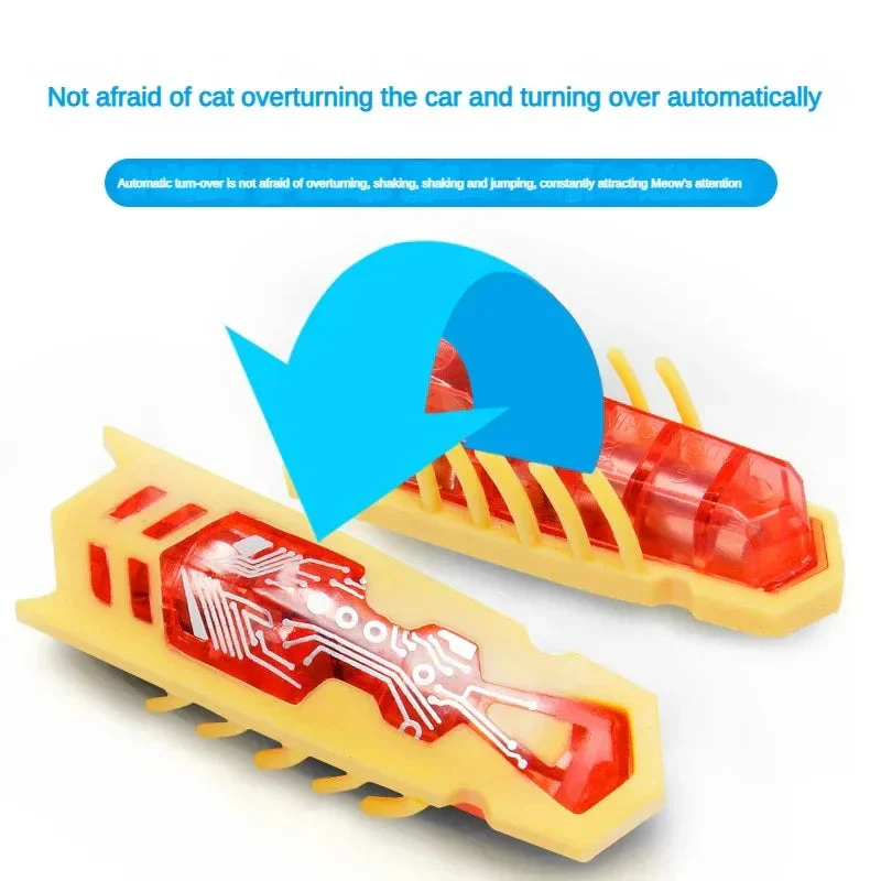 Pet Interactive Mini Electric Bug Cat Toy Kitten Escape Obstacle Automatic Flip Toy Battery Operated Vibration Beetle Supplies - Image 5