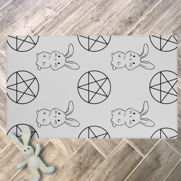 Pet Playpen Floor Mat Rug, Goth Grey - Image 2