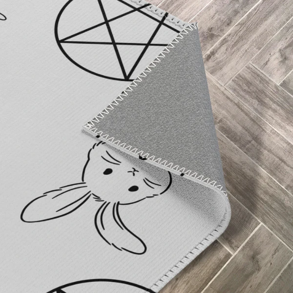 Pet Playpen Floor Mat Rug, Goth Grey - Image 4