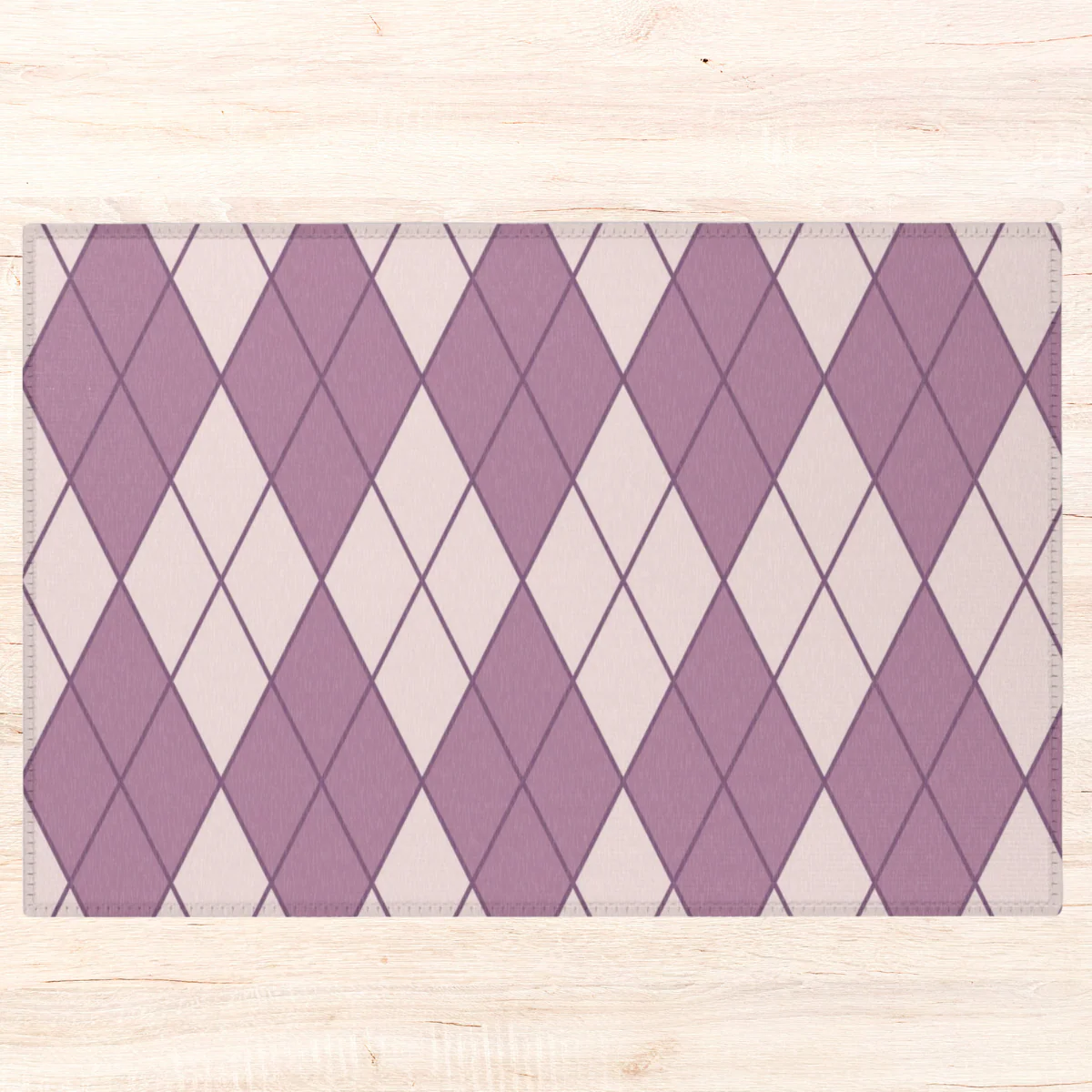 Pet Playpen Floor Mat Rug, Purple Argyle - Image 2