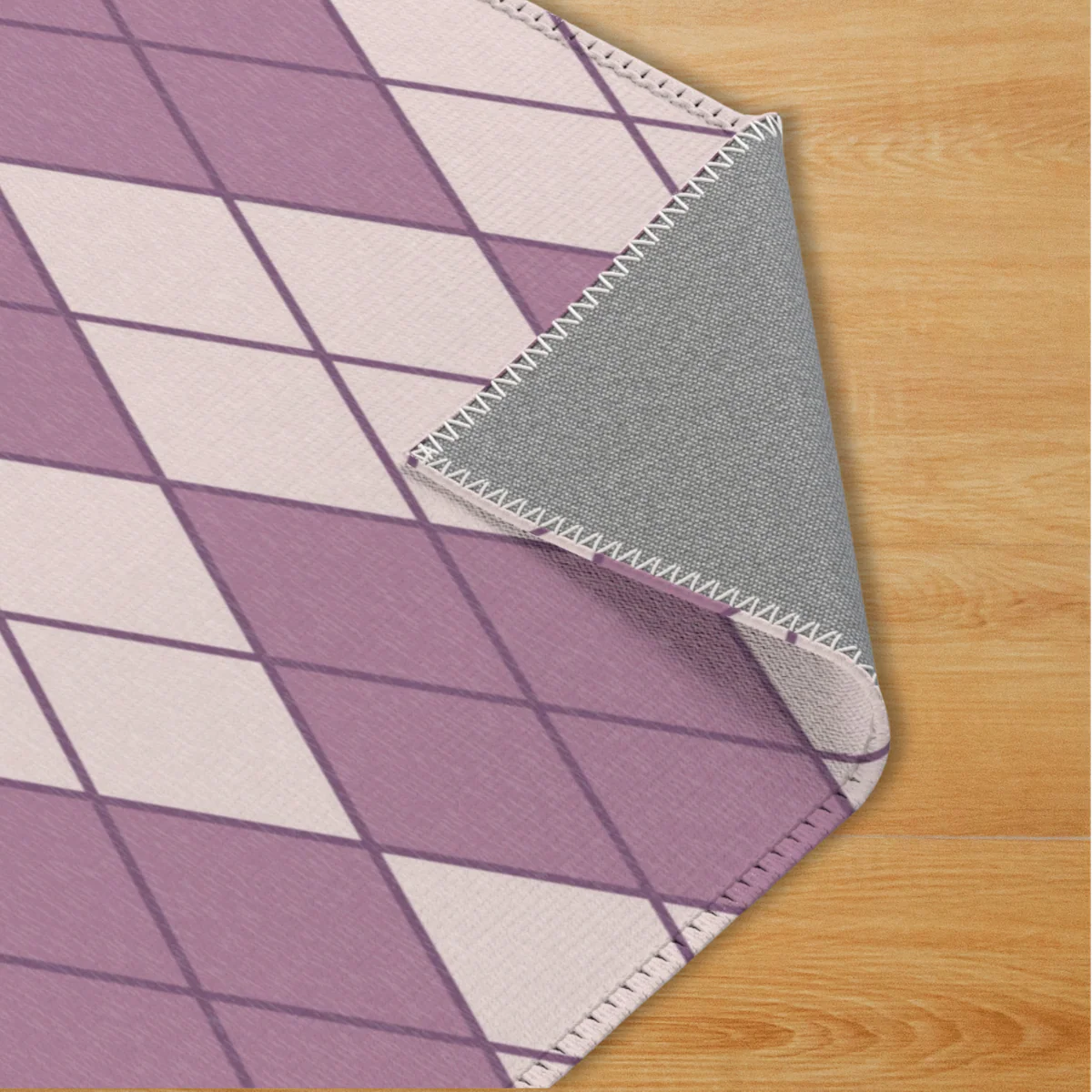 Pet Playpen Floor Mat Rug, Purple Argyle - Image 3