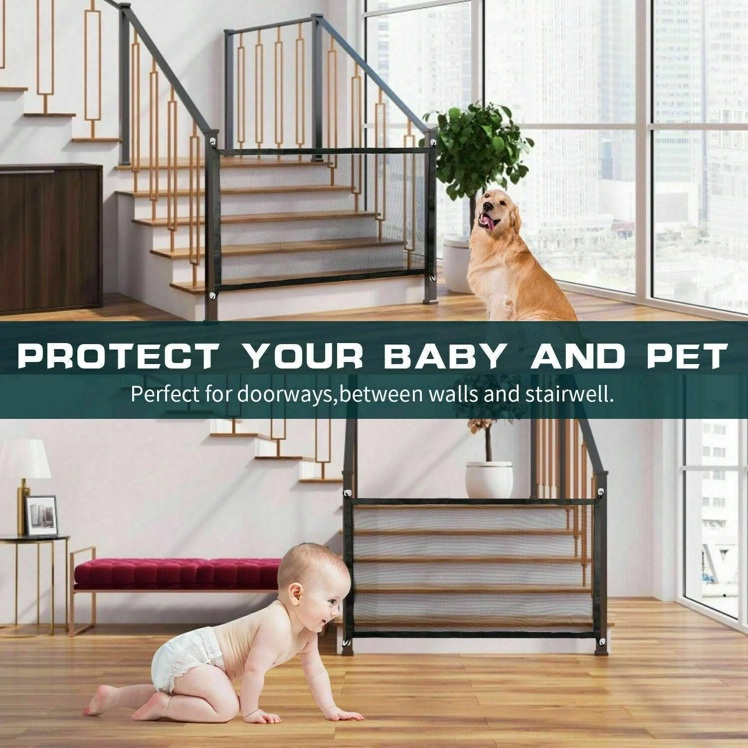 Pet Safety Gate Mesh Fence - Image 4