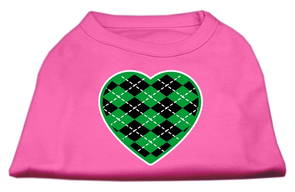 Pet Shirt "Argyle Heart Emerald Green" - Image 4