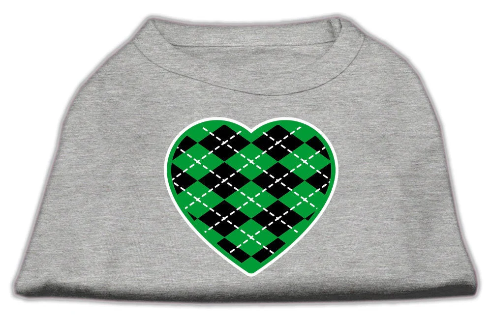Pet Shirt "Argyle Heart Emerald Green" - Image 5