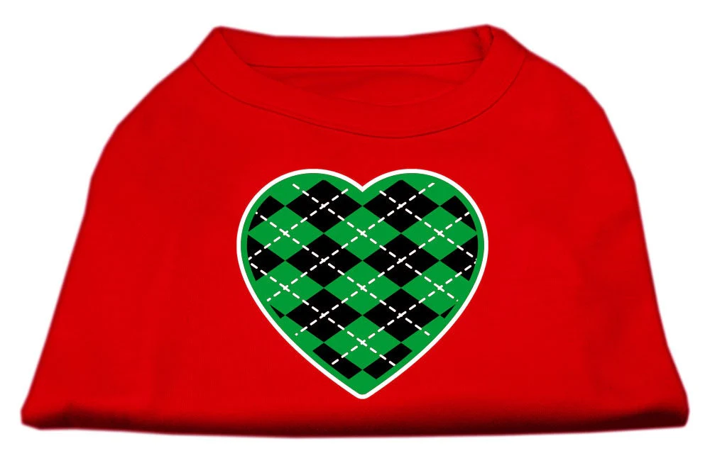 Pet Shirt "Argyle Heart Emerald Green" - Image 7