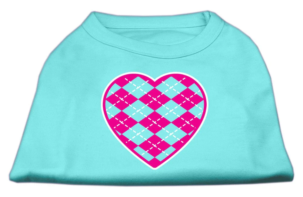 Pet Shirt "Argyle Heart Pink" - Image 3