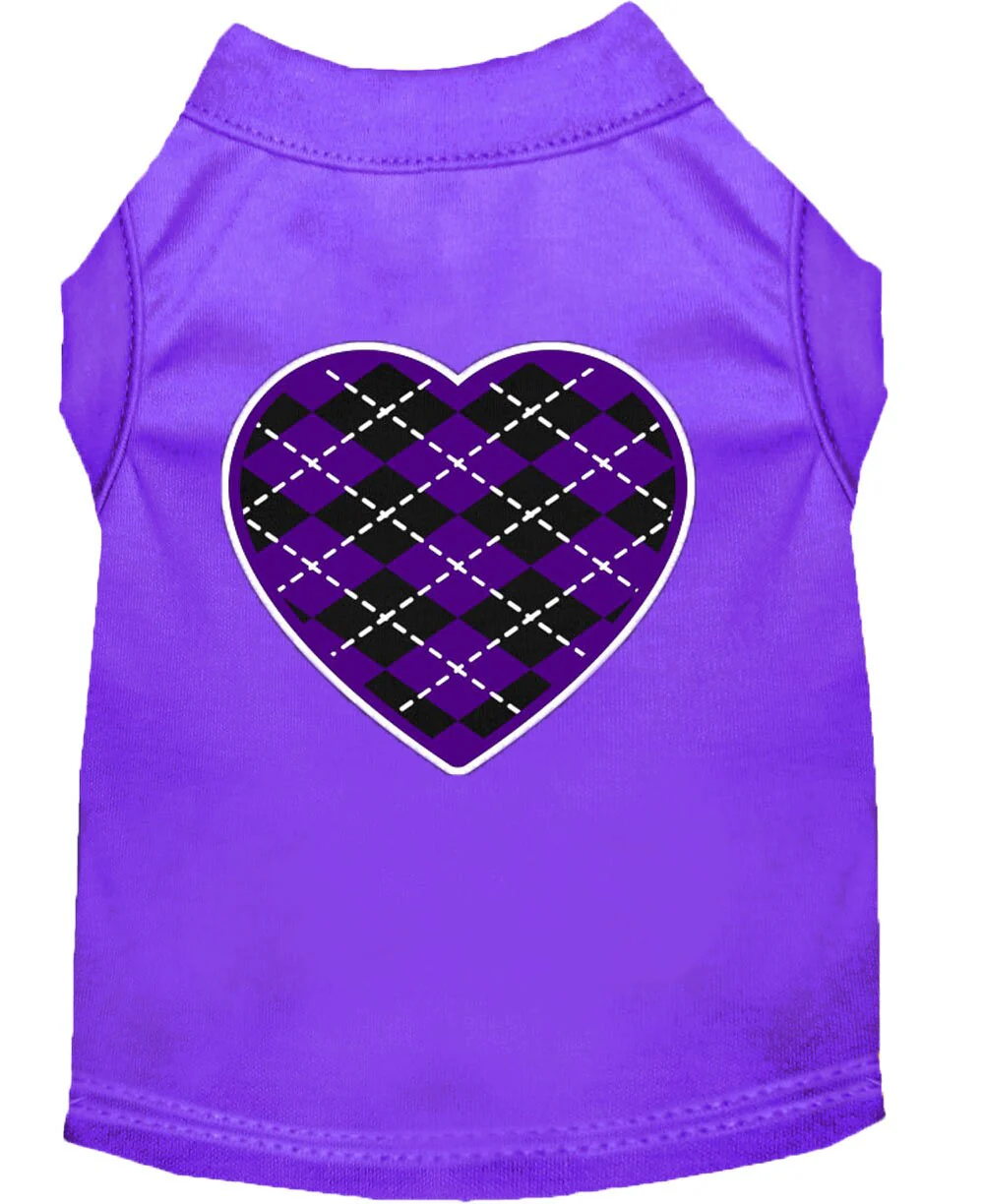 Pet Shirt "Argyle Heart Purple" - Image 3
